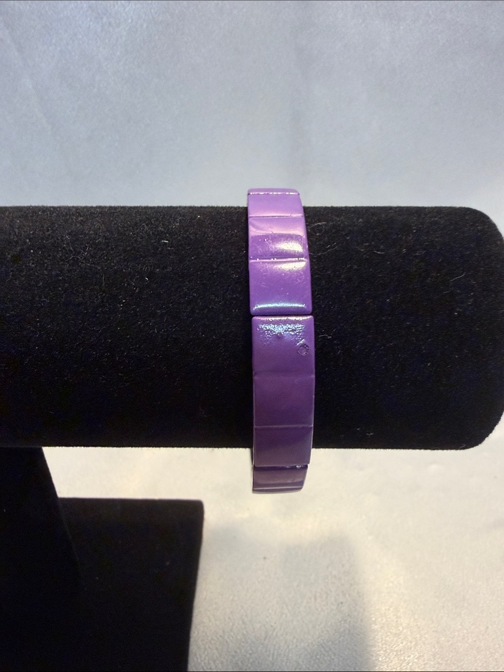 Source Unknown Purple Tile Stretch Bracelet